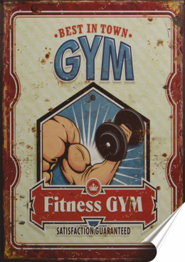 Fitness Plakat Samoprzylepny Plakietka(motyw metalowego szyldu)#00763