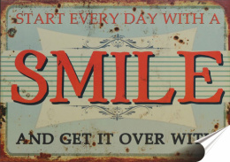 Smile Plakat Samoprzylepny Plakietka(motyw metalowego szyldu)#00772