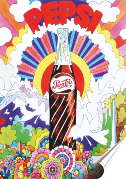 Pepsi Cola Plakat Samoprzylepny Plakietka(motyw metalowego szyldu)#00808