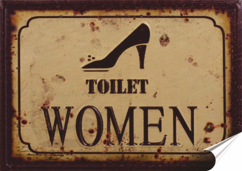 Toaleta Plakat Samoprzylepny Plakietka(motyw metalowego szyldu)#00853