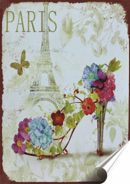 Paryż Plakat Samoprzylepny Plakietka(motyw metalowego szyldu)#00961
