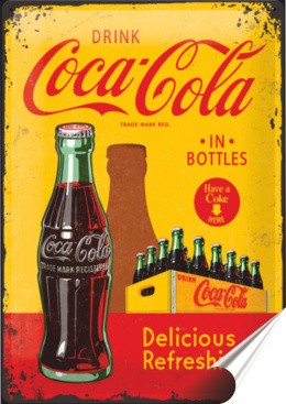 Coca Cola Plakat Samoprzylepny Plakietka(motyw metalowego szyldu)#01012