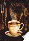 Kawa Plakat Samoprzylepny Plakietka(motyw metalowego szyldu)#01120