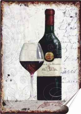 Wino Plakat Samoprzylepny Plakietka(motyw metalowego szyldu)#01123