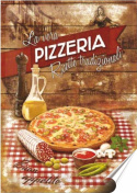 Pizza Plakat Samoprzylepny Plakietka(motyw metalowego szyldu)#01174