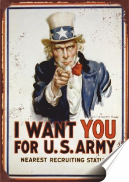 US ARMY Plakat Samoprzylepny Plakietka(motyw metalowego szyldu)#01259