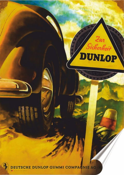 Dunlop Plakat Samoprzylepny Plakietka(motyw metalowego szyldu)#01344