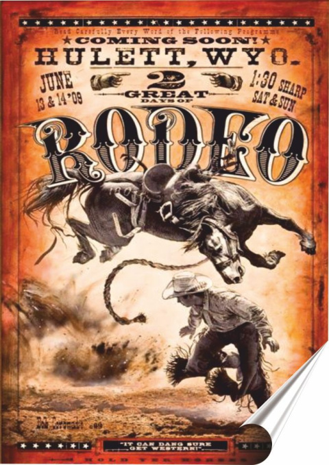 Rodeo Plakat Samoprzylepny Plakietka(motyw metalowego szyldu)#01586