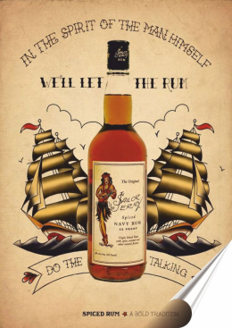 Rum Plakat Samoprzylepny Retro Plakietka(motyw metalowego szyldu)#01619
