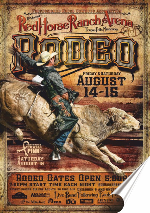 Rodeo Plakat Samoprzylepny Plakietka(motyw metalowego szyldu)#01649