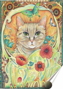 Kot Plakat Samoprzylepny Retro Plakietka(motyw metalowego szyldu)#01678