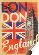 Londyn Plakat Samoprzylepny Plakietka(motyw metalowego szyldu)#01683