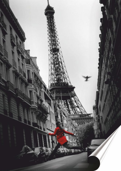 Paryż Plakat Samoprzylepny Plakietka(motyw metalowego szyldu)#01714