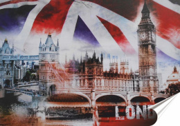 Londyn Plakat Samoprzylepny Plakietka(motyw metalowego szyldu)#01779