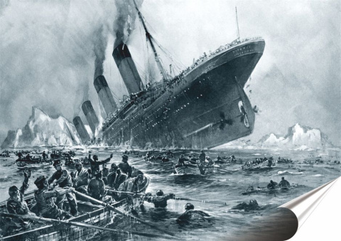 Titanic Plakat Samoprzylepny Plakietka(motyw metalowego szyldu)#01781