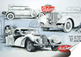 Bugatti Plakat Samoprzylepny Plakietka(motyw metalowego szyldu)#01797
