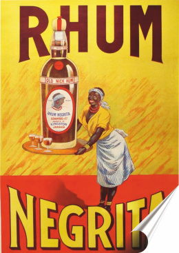 Rum Plakat Samoprzylepny Retro Plakietka(motyw metalowego szyldu)#01930