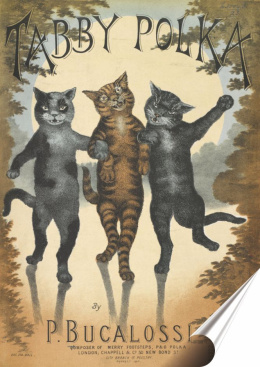 Koty Plakat Samoprzylepny Plakietka(motyw metalowego szyldu)#01938