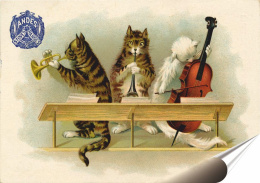 Koty Plakat Samoprzylepny Retro Plakietka(motyw metalowego szyldu)#01950