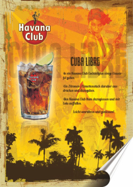 Kuba Libre Plakat Samoprzylepny Plakietka(motyw metalowego szyldu)#01955
