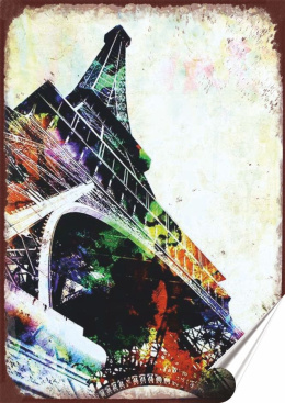 Paryż Plakat Samoprzylepny Plakietka(motyw metalowego szyldu)#01980