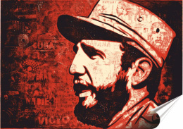 Fidel Castro Plakat Samoprzylepny Plakietka(motyw metalowego szyldu)#01985