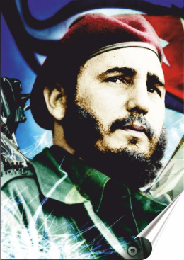 Fidel Castro Plakat Samoprzylepny Plakietka(motyw metalowego szyldu)#01986