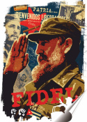 Fidel Castro Plakat Samoprzylepny Plakietka(motyw metalowego szyldu)#01988