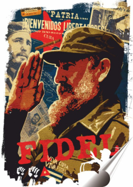 Fidel Castro Plakat Samoprzylepny Plakietka(motyw metalowego szyldu)#01988