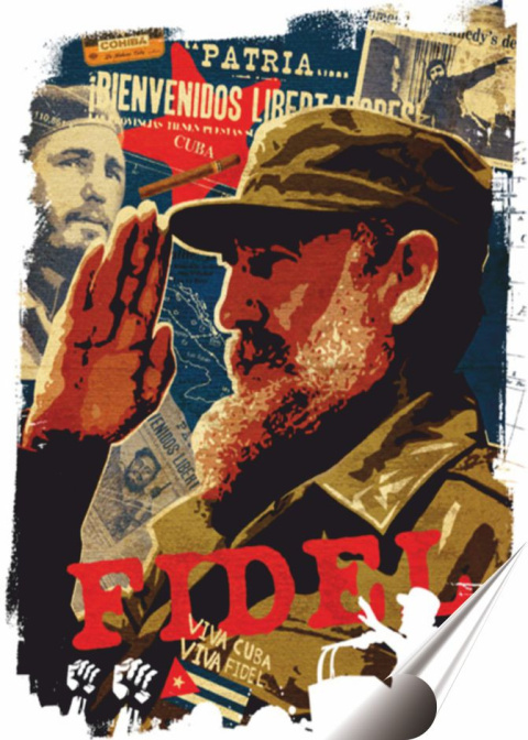 Fidel Castro Plakat Samoprzylepny Plakietka(motyw metalowego szyldu)#01988