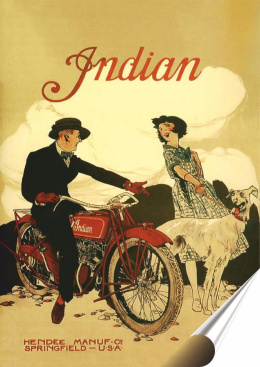 Indian Plakat Samoprzylepny Plakietka(motyw metalowego szyldu)#02105