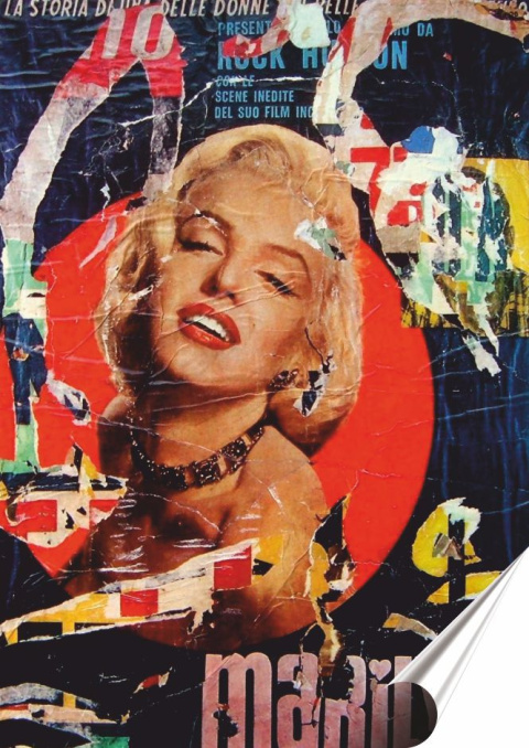 Marilyn Plakat Samoprzylepny Plakietka(motyw metalowego szyldu)#02174