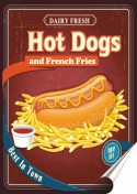 Hod Dogs Plakat Samoprzylepny Plakietka(motyw metalowego szyldu)#02222