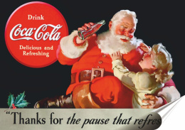 Coca Cola Plakat Samoprzylepny Plakietka(motyw metalowego szyldu)#02227
