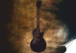 Gitara Plakat Samoprzylepny Plakietka(motyw metalowego szyldu)#02246