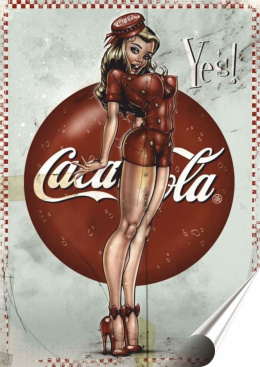 Coca Cola Plakat Samoprzylepny Plakietka(motyw metalowego szyldu)#02260