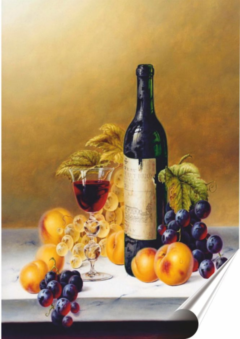 Wino Owoce Plakat Samoprzylepny Plakietka(motyw metalowego szyldu)#02304