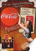 Coca Cola Plakat Samoprzylepny Plakietka(motyw metalowego szyldu)#02319