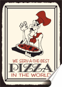 Pizza Plakat Samoprzylepny Plakietka(motyw metalowego szyldu)#02331