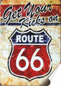 Route 66 Plakat Samoprzylepny Plakietka(motyw metalowego szyldu)#02384