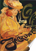 Kawa Plakat Samoprzylepny Retro Plakietka(motyw metalowego szyldu)#02407
