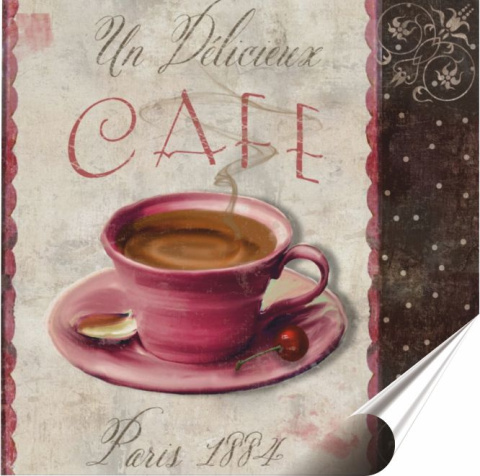 Kawa Plakat Samoprzylepny Retro Plakietka(motyw metalowego szyldu)#02417