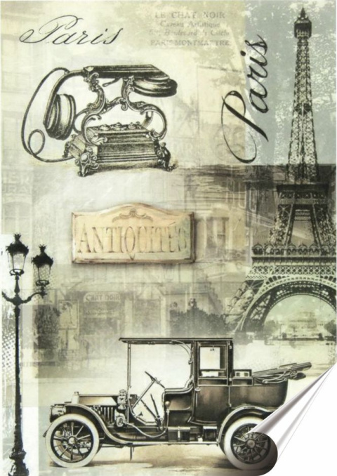 Paryż Plakat Samoprzylepny Retro Plakietka(motyw metalowego szyldu)#02450