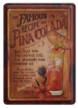 PINA COLADA DRINK METALOWY SZYLD RETRO #00432