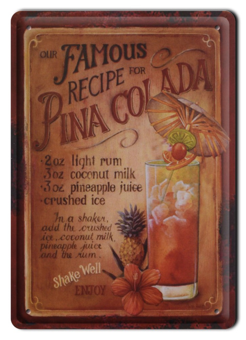 PINA COLADA DRINK METALOWY SZYLD RETRO #00432