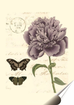 Kwiat Plakat Samoprzylepny Retro Plakietka(motyw metalowego szyldu)#02521