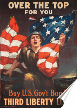 Flaga USA Plakat Samoprzylepny Plakietka(motyw metalowego szyldu)#02535