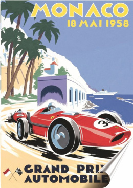 Monaco Plakat Samoprzylepny Plakietka(motyw metalowego szyldu)#02568