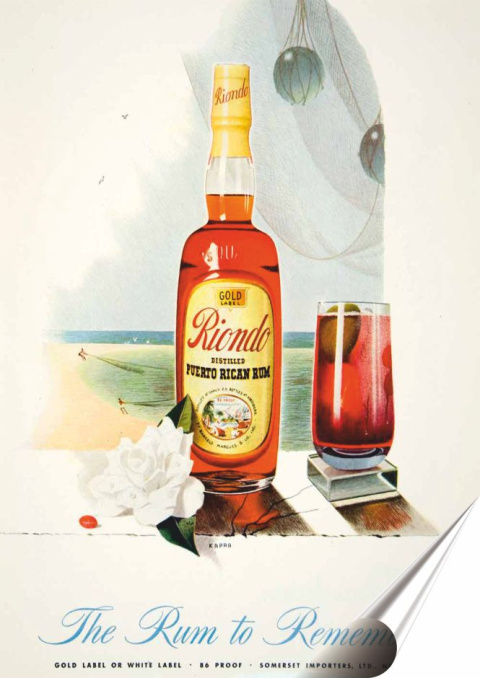 Rum Plakat Samoprzylepny Retro Plakietka(motyw metalowego szyldu)#02607