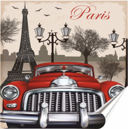 Paryż Plakat Samoprzylepny Retro Plakietka(motyw metalowego szyldu)#02629